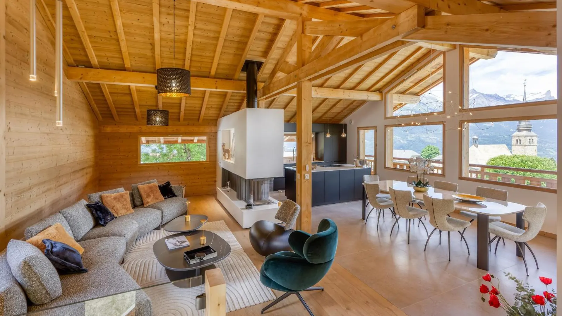 Chalet D'Exception Centre Combloux - Vue Panoramique Eglise, Mont Blanc